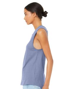 BELLA + CANVAS 6003 Women’s Jersey Muscle Tank – Lavender Blue (on model side)