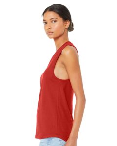 BELLA + CANVAS 6003 Women’s Jersey Muscle Tank – Red (on model side)