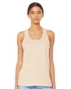 BELLA + CANVAS 6008 Women’s Jersey Racerback Tank – Natural (on model)
