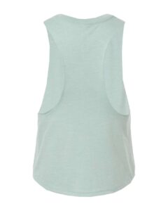 BELLA + CANVAS 6682 Women’s Racerback Crop Tank – Heather Dusty Blue (back)