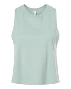 BELLA + CANVAS 6682 Women’s Racerback Crop Tank – Heather Dusty Blue