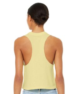 BELLA + CANVAS 6682 Women’s Racerback Crop Tank – Heather French Vanilla (on model back)