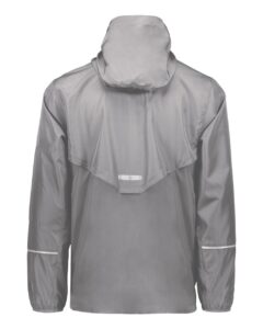 Holloway 229582 Men’s Packable Hooded Jacket – Athletic Grey (back)