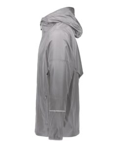 Holloway 229582 Men’s Packable Hooded Jacket – Athletic Grey (side)