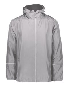 Holloway 229582 Men’s Packable Hooded Jacket – Athletic Grey