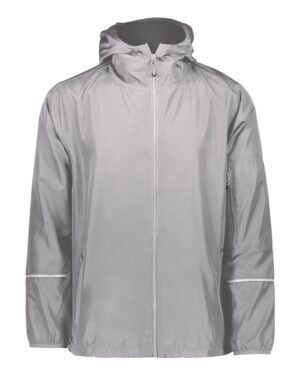 Holloway 229582 Men’s Packable Hooded Jacket – Athletic Grey