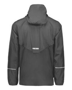 Holloway 229582 Men’s Packable Hooded Jacket – Carbon (back)
