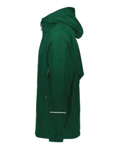 Holloway 229582 Men’s Packable Hooded Jacket – Dark Green (side)