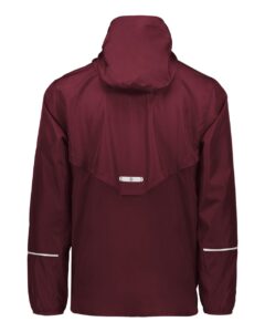 Holloway 229582 Men’s Packable Hooded Jacket – Maroon (back)