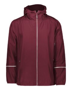 Holloway 229582 Men’s Packable Hooded Jacket – Maroon