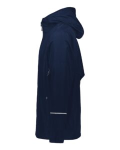 Holloway 229582 Men’s Packable Hooded Jacket – Navy (side)