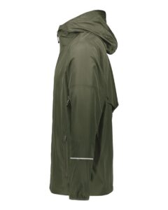 Holloway 229582 Men’s Packable Hooded Jacket – Olive (side)