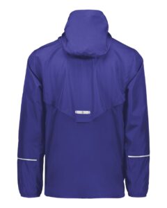 Holloway 229582 Men’s Packable Hooded Jacket – Purple (back)