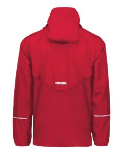 Holloway 229582 Men’s Packable Hooded Jacket – Scarlet (back)