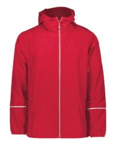 Holloway 229582 Men’s Packable Hooded Jacket – Scarlet