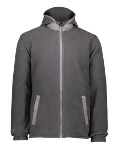 Holloway 229587 Men’s Turnabout Reversible Hooded Jacket – Athletic Grey/ Carbon (side)