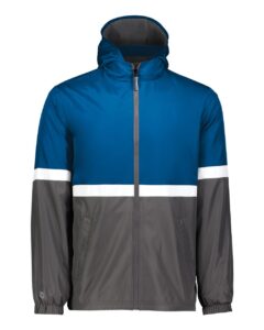 Holloway 229587 Men’s Turnabout Reversible Hooded Jacket – Royal/ Carbon