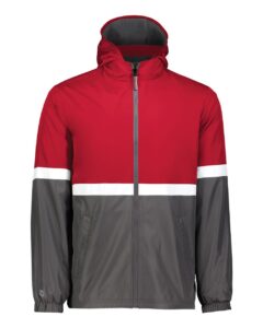 Holloway 229587 Men’s Turnabout Reversible Hooded Jacket – Scarlet/ Carbon