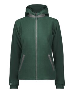 Holloway 229787 Women’s Turnabout Reversible Hooded Jacket – Dark Green/ Carbon (side)
