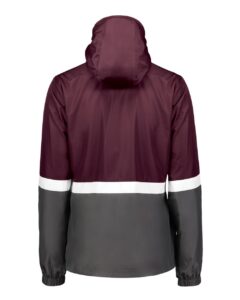 Holloway 229787 Women’s Turnabout Reversible Hooded Jacket – Maroon/ Carbon (back)