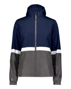 Holloway 229787 Women’s Turnabout Reversible Hooded Jacket – Navy/ Carbon