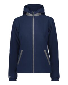 Holloway 229787 Women’s Turnabout Reversible Hooded Jacket – Navy/ Carbon (side)