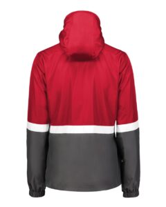 Holloway 229787 Women’s Turnabout Reversible Hooded Jacket – Scarlet/ Carbon (back)