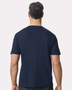Gildan 980 Unisex Softstyle® Lightweight T-Shirt – Navy (on model back)