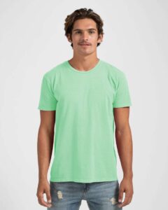 Tultex 1900 Men’s Heritage T-Shirt – Neo Mint (on model)