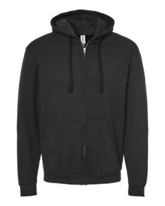 Tultex 331 Unisex Full-Zip Hooded Sweatshirt – Black