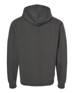 Tultex 331 Unisex Full-Zip Hooded Sweatshirt – Charcoal (back)