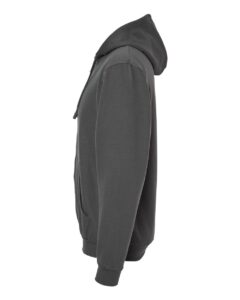 Tultex 331 Unisex Full-Zip Hooded Sweatshirt – Charcoal (side)