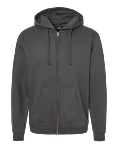 Tultex 331 Unisex Full-Zip Hooded Sweatshirt – Charcoal