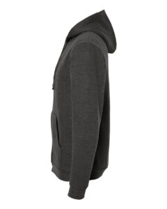 Tultex 331 Unisex Full-Zip Hooded Sweatshirt – Heather Graphite (side)