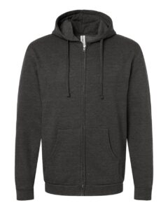 Tultex 331 Unisex Full-Zip Hooded Sweatshirt – Heather Graphite