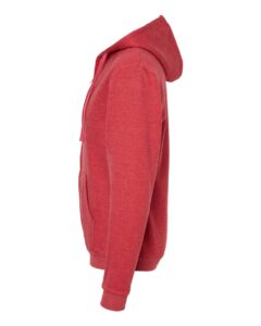 Tultex 331 Unisex Full-Zip Hooded Sweatshirt – Heather Red (side)