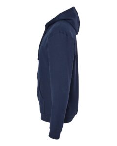 Tultex 331 Unisex Full-Zip Hooded Sweatshirt – Navy (side)