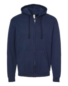 Tultex 331 Unisex Full-Zip Hooded Sweatshirt – Navy