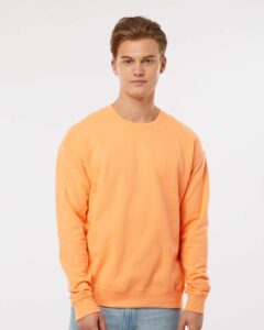 Tultex 340 Unisex Fleece Crewneck Sweatshirt – Cantaloupe (on model)