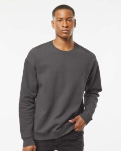 Tultex 340 Unisex Fleece Crewneck Sweatshirt – Charcoal (on model)