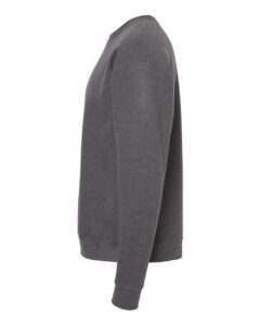 Tultex 340 Unisex Fleece Crewneck Sweatshirt – Heather Charcoal (side)