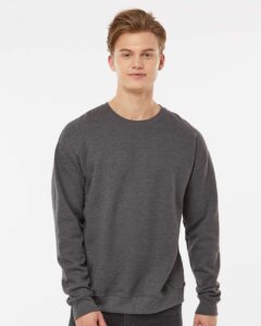 Tultex 340 Unisex Fleece Crewneck Sweatshirt – Heather Charcoal (on model)