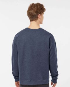 Tultex 340 Unisex Fleece Crewneck Sweatshirt – Heather Denim (on model back)