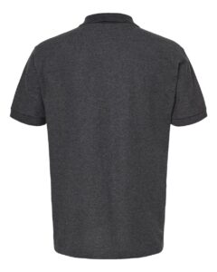Tultex 400 Men’s 50/50 Sport Pique Polo – Heather Charcoal (back)