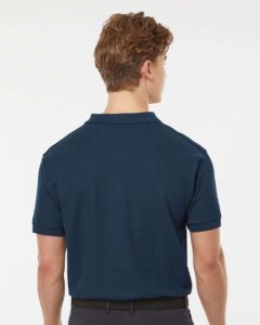 Tultex 400 Men’s 50/50 Sport Pique Polo – Navy (on model back)