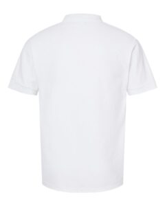 Tultex 400 Men’s 50/50 Sport Pique Polo – White (back)