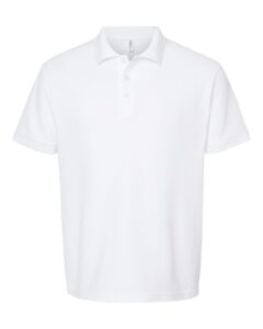 Tultex 400 Men’s 50/50 Sport Pique Polo – White