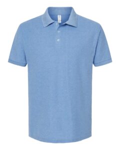 Tultex 400 Men’s 50/50 Sport Pique Polo – Heather Light Blue