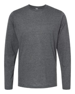 Tultex 242 Unisex Poly-Rich Long Sleeve T-Shirt – Heather Charcoal