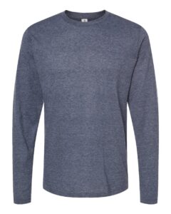 Tultex 242 Unisex Poly-Rich Long Sleeve T-Shirt – Heather Navy